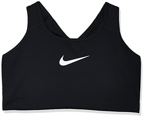 Nike Swoosh Plus Size Bra, Sport-BH für Damen, Schwarz/Weiß, 1X