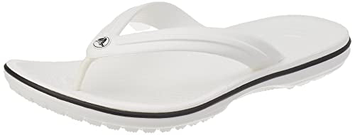 Crocs Crocband Flip-Sandalen – Unisex Flip-Sandalen für Erwachsene – Wasserdichte, schnell trocknende Flip-Flops – Weiß – Größe 46-47
