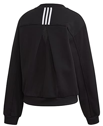 adidas Womens W St Crew Pullover Sweater, Black, XL