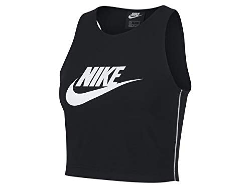 Nike Damen Sportswear Heritage Tank Top, Black/White/White, L