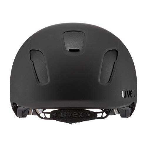 uvex city 9 - robuster City-Helm für Damen und Herren - inkl. LED-Licht - individuelle Größenanpassung - black matt - 53-57 cm