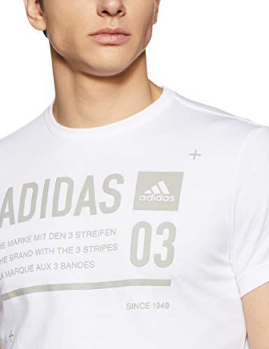 adidas Herren Lineage ID Kurzarm-Shirt, White, M
