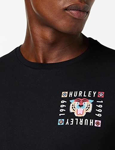 Hurley Herren M Bengal Ss Tee T-Shirt, schwarz, S
