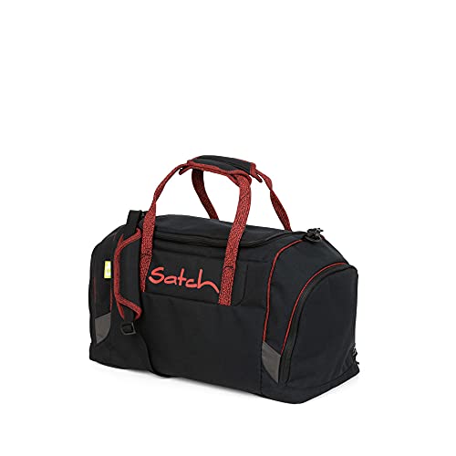 Satch Duffle Bag Vulcano Freizeit und Sportbekleidung Unisex Kinder, Schwarz Rot (Mehrfarbig), Einheitsgröße