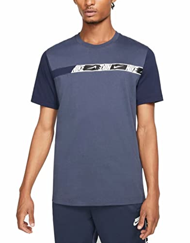 Nike Herren NSW Repeat T-Shirt, Thunder Blue/Obsidian/White, M