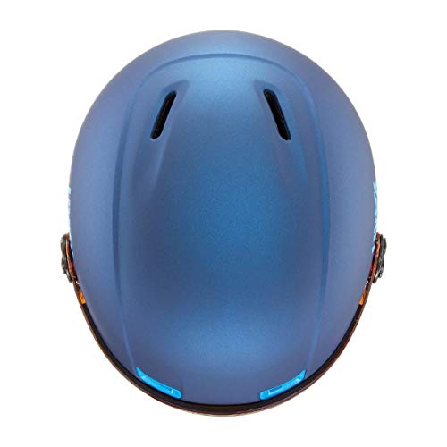 uvex hlmt 400 visor style - leichter Skihelm für Damen und Herren - individuelle Größenanpassung - mit Visier - navyblue matt - 58-61 cm