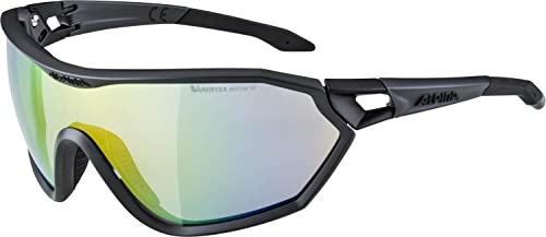 ALPINA S-WAY V - Selbsttönende, Bruchfeste & Beschlagfreie Sport- & Fahrradbrille Mit 100% UV-Schutz Für Erwachsene, coal matt-black, One Size