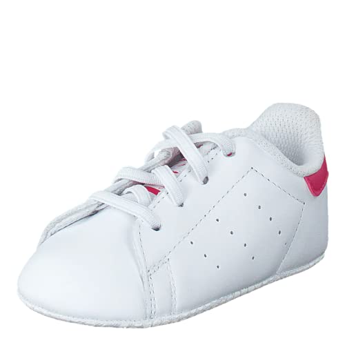 adidas Originals Stan Smith Crib S82618, Unisex Baby Lauflernschuhe Sneaker, Weiß (Ftwr White/Ftwr White/Bold Pink), EU 17