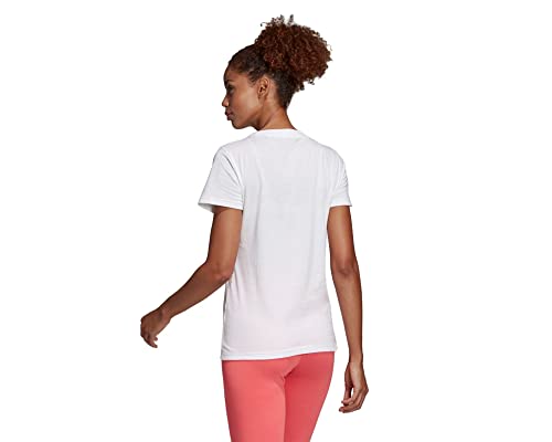 adidas Damen Essentials Linear Slim T shirt, Weiß Schwarz, L EU