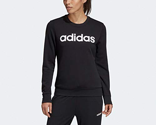 adidas Damen Pullover Essentials Linear Crewneck, Black/White, S, DP2363