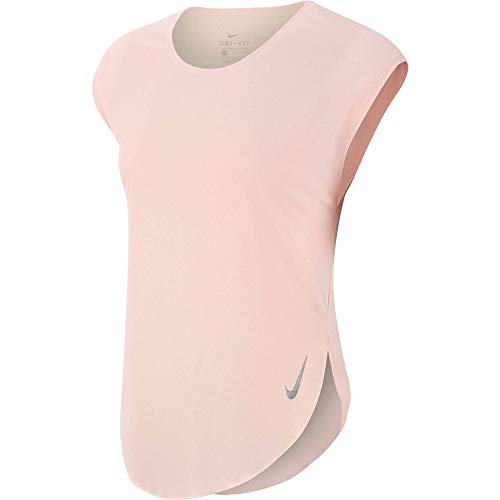 Nike W Nk City Sleek Top Ss - Echo pink/Reflective silv, Größe:XS