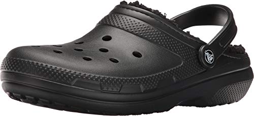Crocs unisex-adult Classic Lined Clog Clog, Black/Black, 37/38 EU