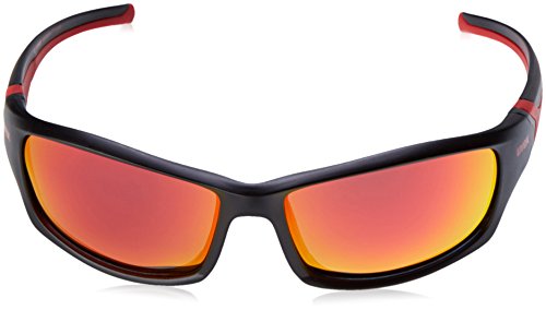 uvex sportstyle 211 pola - Sportbrille für Damen und Herren - polarisiert - verspiegelt - black matt red/red - one size