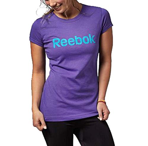 Reebok Damen kurzärmliges Shirt Big Logo, Ultima Purple, M