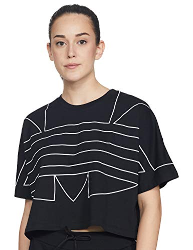 adidas Originals Damen Lrg Logo Tee T-Shirt, Negro/Blanco, 38