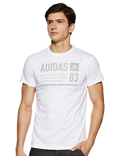 adidas Herren Lineage ID Kurzarm-Shirt, White, M