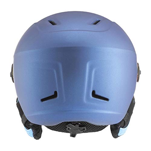 uvex hlmt 400 visor style - leichter Skihelm für Damen und Herren - individuelle Größenanpassung - mit Visier - navyblue matt - 58-61 cm