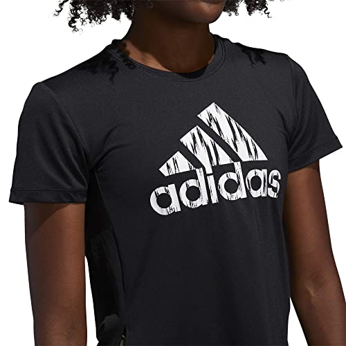 adidas Damen Ikat Badge of Sport T-Shirt, Black/White, L