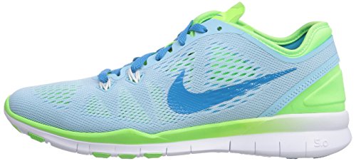 Nike Free 5.0 Tr Fit 5 Damen Fitnessschuhe, Blau (Stilles Blau/Blitz-Limone/Weiß/Blaue Lagune 400), 36.5