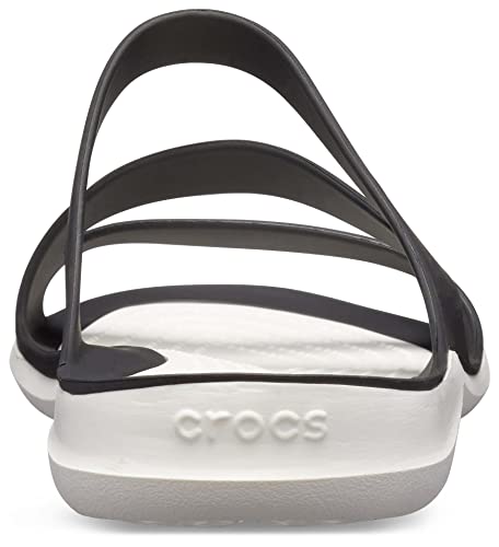 Crocs womens Swiftwater Sandal Sandal, Black/White, 39/40 EU