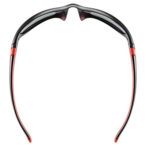 uvex sportstyle 211 pola - Sportbrille für Damen und Herren - polarisiert - verspiegelt - black matt red/red - one size