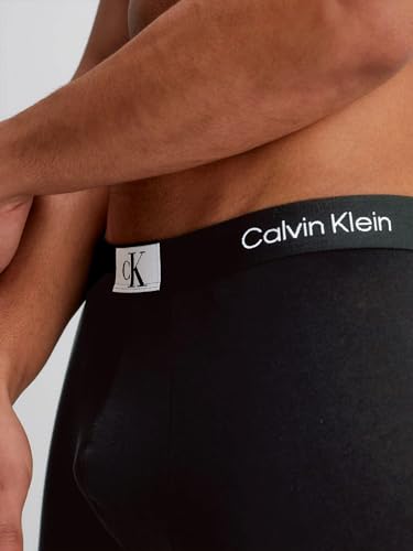 Calvin Klein Herren 3er Pack Boxershorts Trunks Baumwolle mit Stretch, Schwarz (Black/Black/Black), S