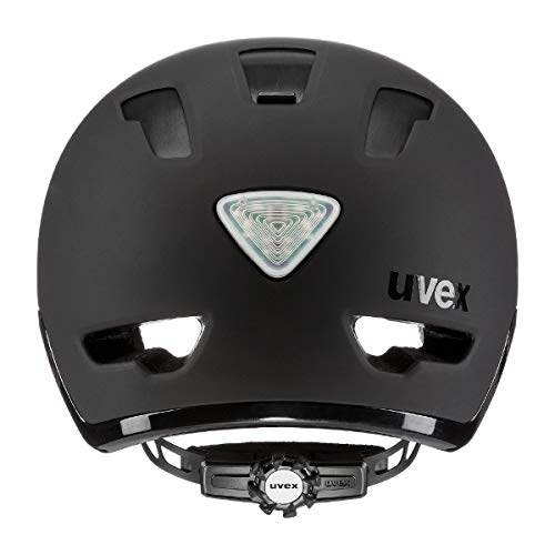 uvex city 9 - robuster City-Helm für Damen und Herren - inkl. LED-Licht - individuelle Größenanpassung - black matt - 53-57 cm