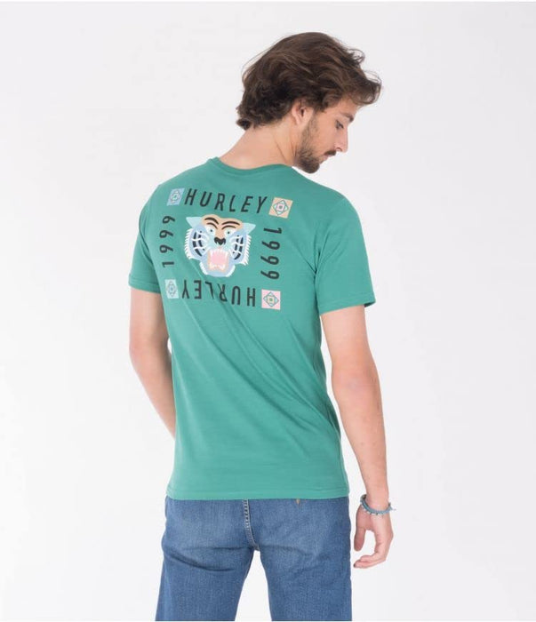 Hurley Herren M Bengal Ss Tee T-Shirt, grün (Neptune Green), S