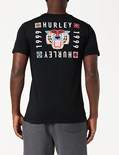 Hurley Herren M Bengal Ss Tee T-Shirt, schwarz, S