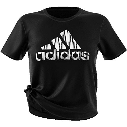 adidas Damen Ikat Badge of Sport T-Shirt, Black/White, L