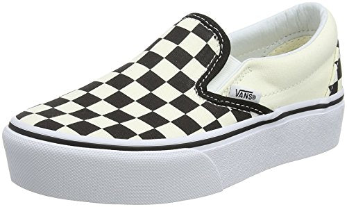 Vans Damen Classic Slip-on Platform Slip On Sneaker, Schwarz (Black and White Checker/White Bww), 35 EU