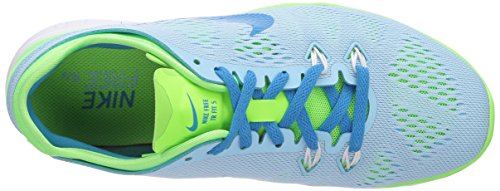 Nike Free 5.0 Tr Fit 5 Damen Fitnessschuhe, Blau (Stilles Blau/Blitz-Limone/Weiß/Blaue Lagune 400), 36.5