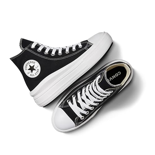 Converse Damenschuhe-Sneaker 568497C Chuck Taylor All Star Move HI Textil schwarz Black/Natural Ivory White, Groesse:38 EU