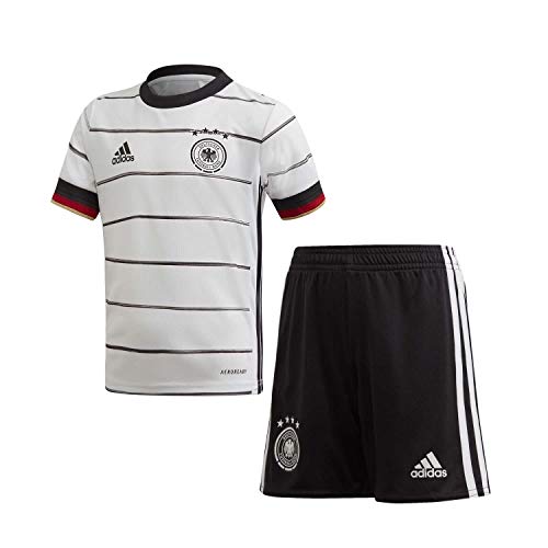 adidas Unisex Kinder Dfb H Mini Football Set, top:white/Black bottom:black, 98 EU