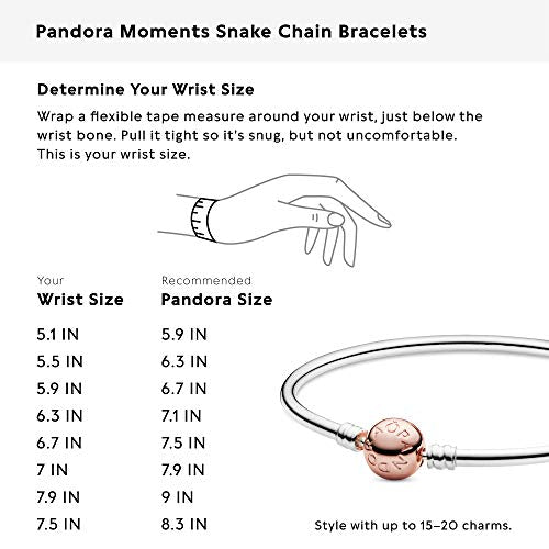 Pandora Armreif in Silber-Roségold mit Kugelverschluss und Sterling-Silber und 14 Karat rosévergoldete Metalllegierung Moments Collection, 17cm