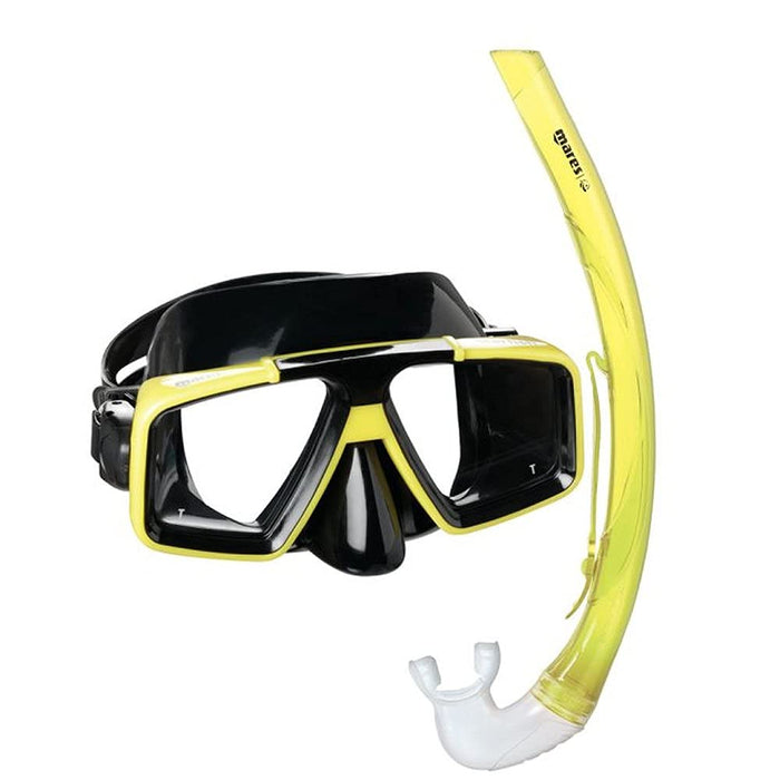 Mares Erwachsene Maske Plus Schnorchel Set Starfish 12 Tauchmaske, Yellow/Black, One Size