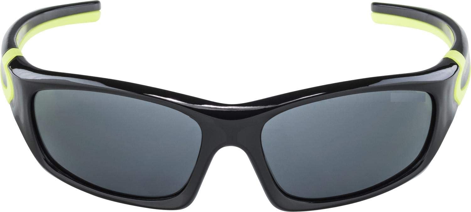 ALPINA FLEXXY TEEN - Flexible und Bruchsichere Sonnenbrille Mit 100% UV-Schutz Für Kinder, black-neon yellow gloss, One Size