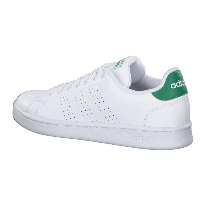 adidas Mens ADVANTAGE Sneaker, Footwear White/Footwear White/Green, 41 1/3 EU