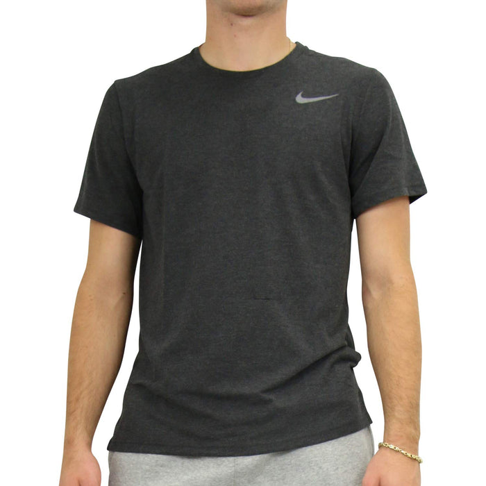 NIKE Herren Kurzarm T-Shirt Squad Flash Training Top 2 T, schwarz (Black Heather/Mtlc Hematite), M