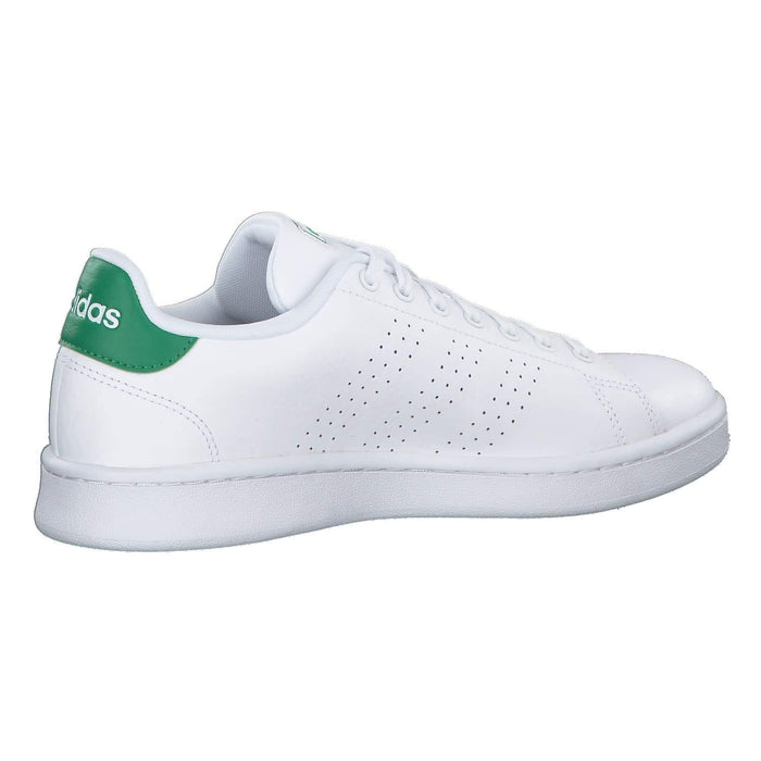 adidas Mens ADVANTAGE Sneaker, Footwear White/Footwear White/Green, 41 1/3 EU