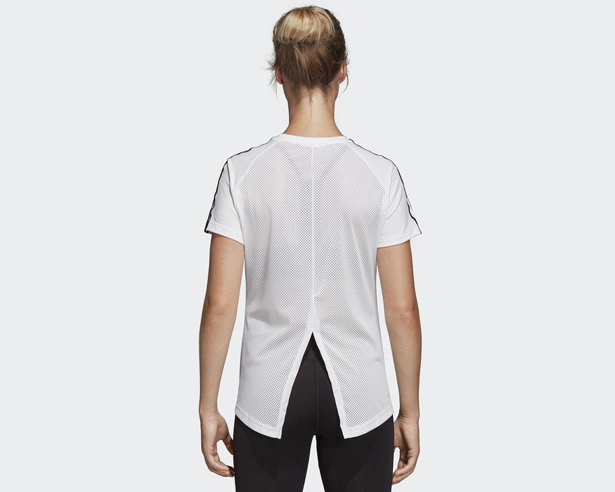 adidas Damen T-Shirt Design 2 Move 3-Streifen, White, XS, DS8723