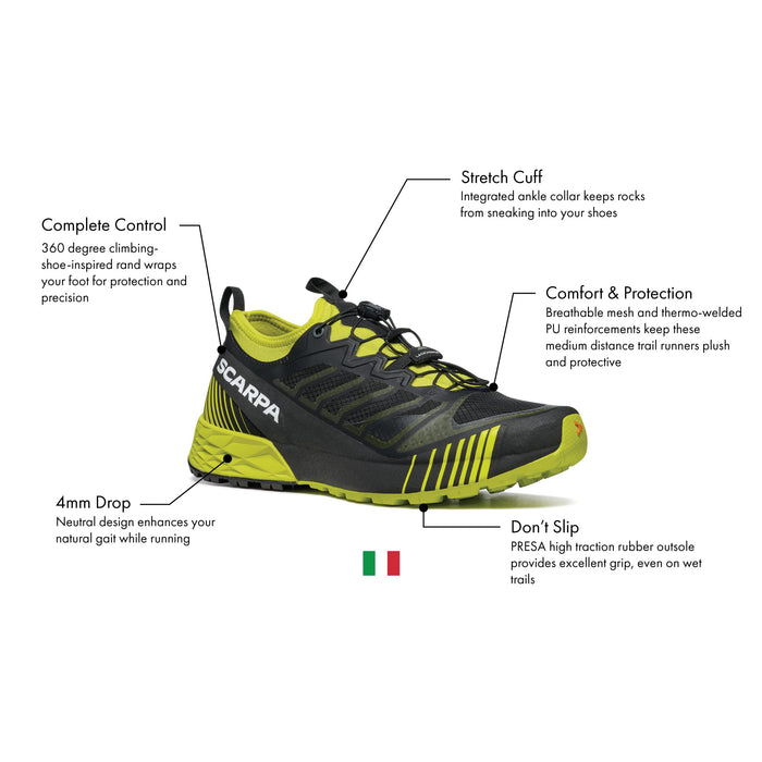SCARPA Unisex 33071-351 Rebelle Run Trailrunning-Schuhe, Schwarz Limette, 45 EU