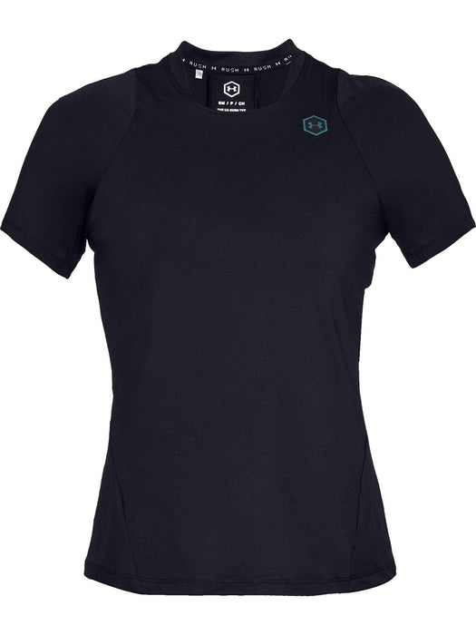 Under Armour Damen Oberteil UA Rush, atmungsaktives T-Shirt mit Rush-Technologie, kurzärmliges Sportshirt mit enganliegender Passform