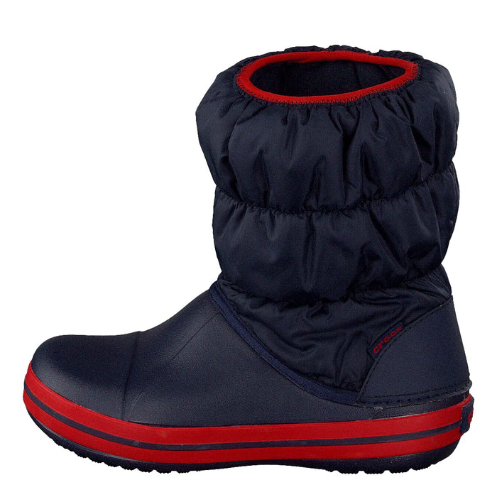Crocs Winter Puff Boot Kids, Unisex - Kinder Schneestiefel, Blau (Navy/Red), 24/25 EU (US C8)