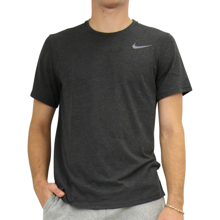 NIKE Herren Kurzarm T-Shirt Squad Flash Training Top 2 T, schwarz (Black Heather/Mtlc Hematite), M