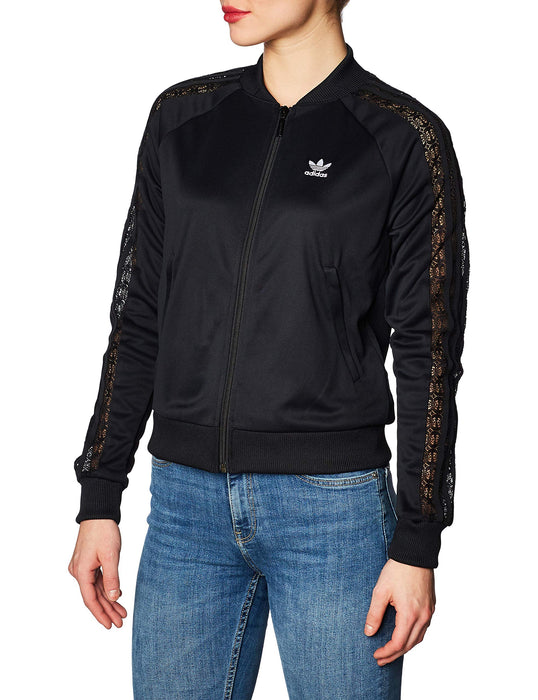 adidas Damen Tracktop Sweatshirt, Black, 40