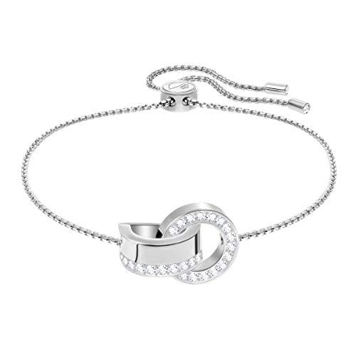 Bracelet creux Swarovski, blanc, rhodié, pour femmes.
