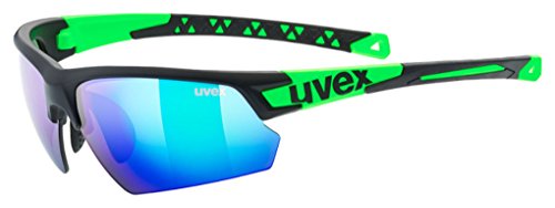 uvex Unisex-Erwachsene, Sportstyle 224 Sportbrille, schwarz matt grün/grün, Einheitsgröße