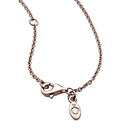 Pandora Moments Damen-Halskette mit 14 Karat Ros√©gold-Plattierung, klassische Kabelkette, 45 cm