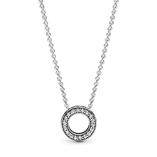 Pandora Women's Pandora Logo Reversible Silver Collier With Clear Cubic Zirconia